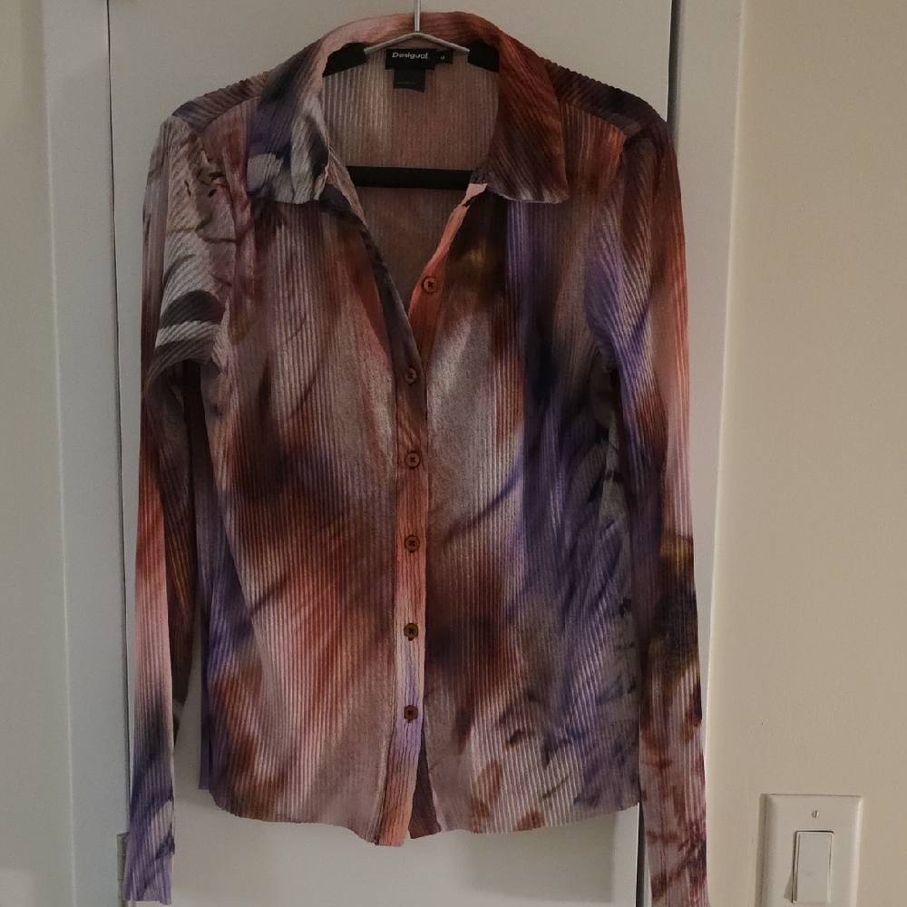 Desigual semi sheer Button-Down Shirt